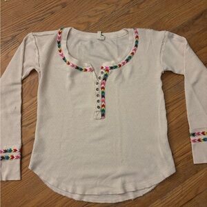 Free People online Rainbow Thermal Henley Top